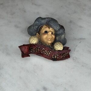 Vintage‎ Golf Elf Pin Brooch Golf Lie Golf Balls Novelty Hat Lapel Pin